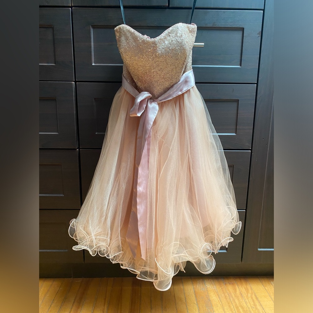Strapless dress size 2 blush pink